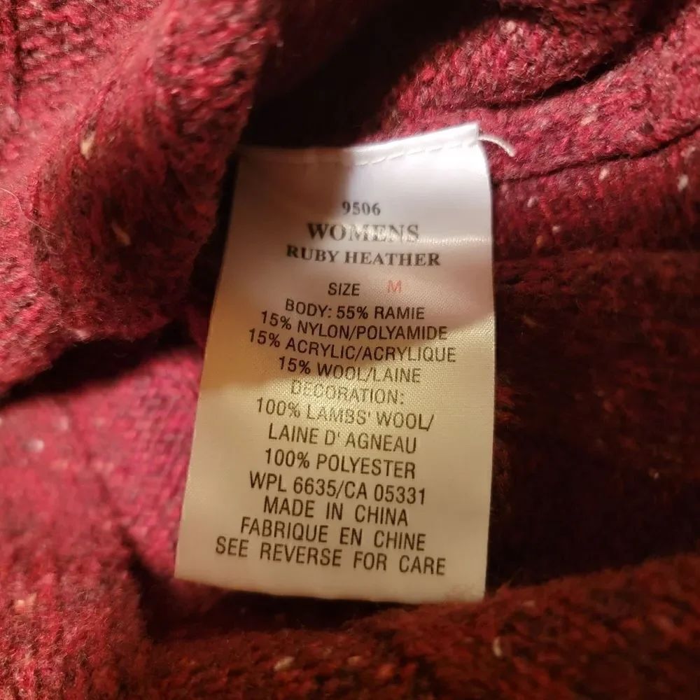 Woolrich Ruby Heather Quarter Zip Sweater Stitched medium - Picture 4 of 5